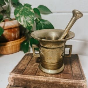 Vintage Antique Brass Stupa Pestle and Mortar | Brass